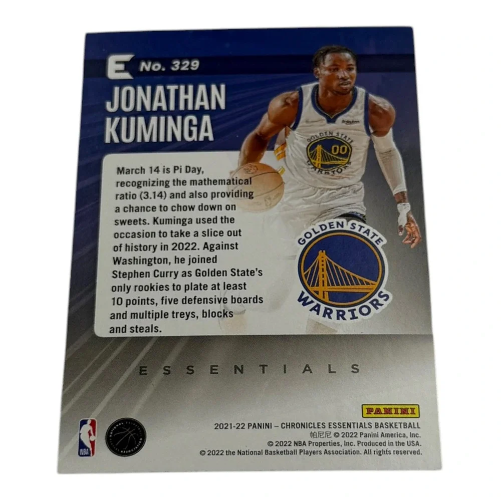 2021-22 Panini Chronicles Essentials Jonathan Kuminga Rookie Card RC #329 GSW